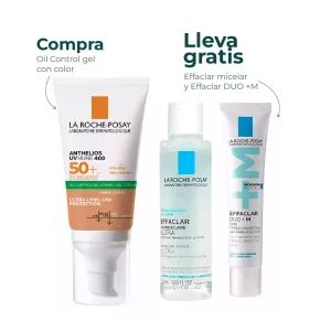 Kit Anthelios UvMune 400 toque seco con color GRATIS Effaclar micelar + Effaclar Duo M