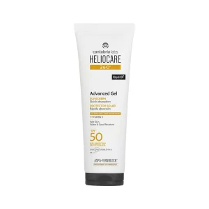Protector Solar Facial Heliocare 360° Advanced Gel SPF 50+ 50 ml, presentación en tubo blanco con tapa negra, textura ligera, disponible en Beautycalia.
