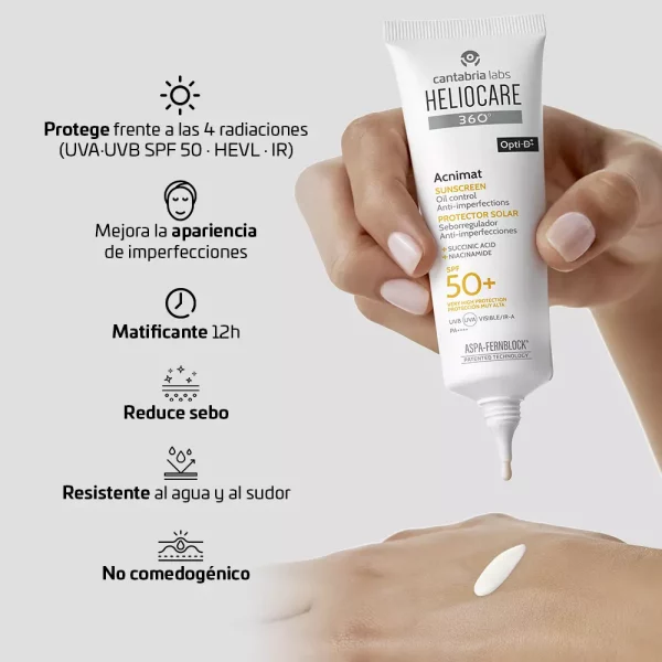 Protector Solar Heliocare 360 Acnimat SPF50+ de 50ml - Imagen 3