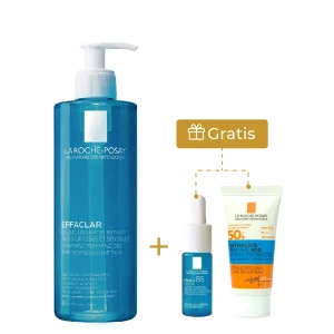Kit La Roche-Posay con Gel limpiador Effaclar de 400 ml, Hyalu B5 Sérum mini y protector solar Anthelios Pediatrics como obsequio