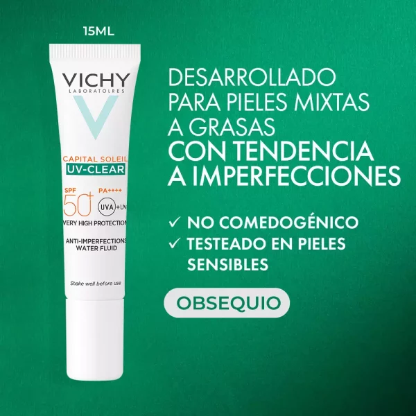 Kit Vichy Normaderm Crema Hidratante doble corrección de 50ml + GRATIS Protector solar Capital Soleil de 15ml + Gel limpiador facial de 15ml - Imagen 4