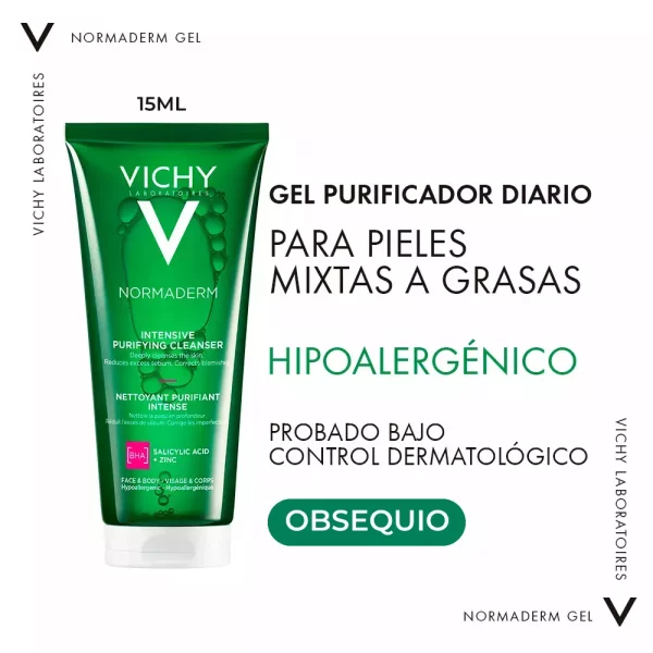 Kit Vichy Normaderm Crema Hidratante doble corrección de 50ml + GRATIS Protector solar Capital Soleil de 15ml + Gel limpiador facial de 15ml - Imagen 3