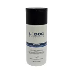 Frasco blanco de 130 ml del Shampoo Cabello Graso K-S L’DOC con tapa negra y banda azul, diseñado para limpiar y equilibrar cabellos grasos.
