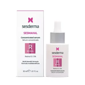 Frasco de Sérum Sesderma SeshaMahal con R-Retinol 0.15% de 30 ml con gotero y empaque visible