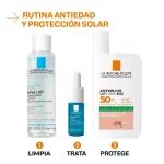 La Roche-Posay Rutina Piel Grasa Control Brillo: Anthelios UVMune 400 Oil Control Fluido 50ml con Color + Regalo Hyalu B5 Serum 10ml y Agua micelar 50ml - Imagen 5