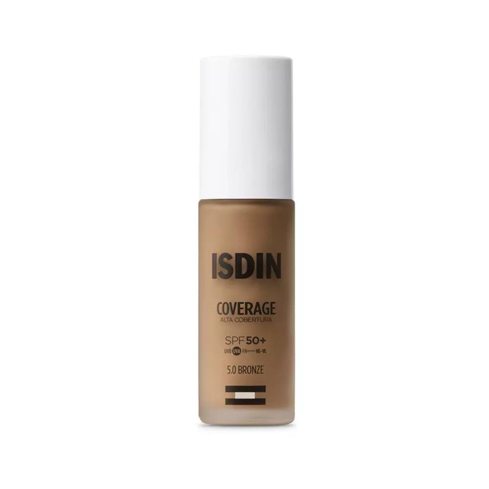 IsdinCoverageBronze (2) ISDIN Coverage Base de Maquillaje tono 5.0 Bronze SPF50+ 30g - Imagen 1