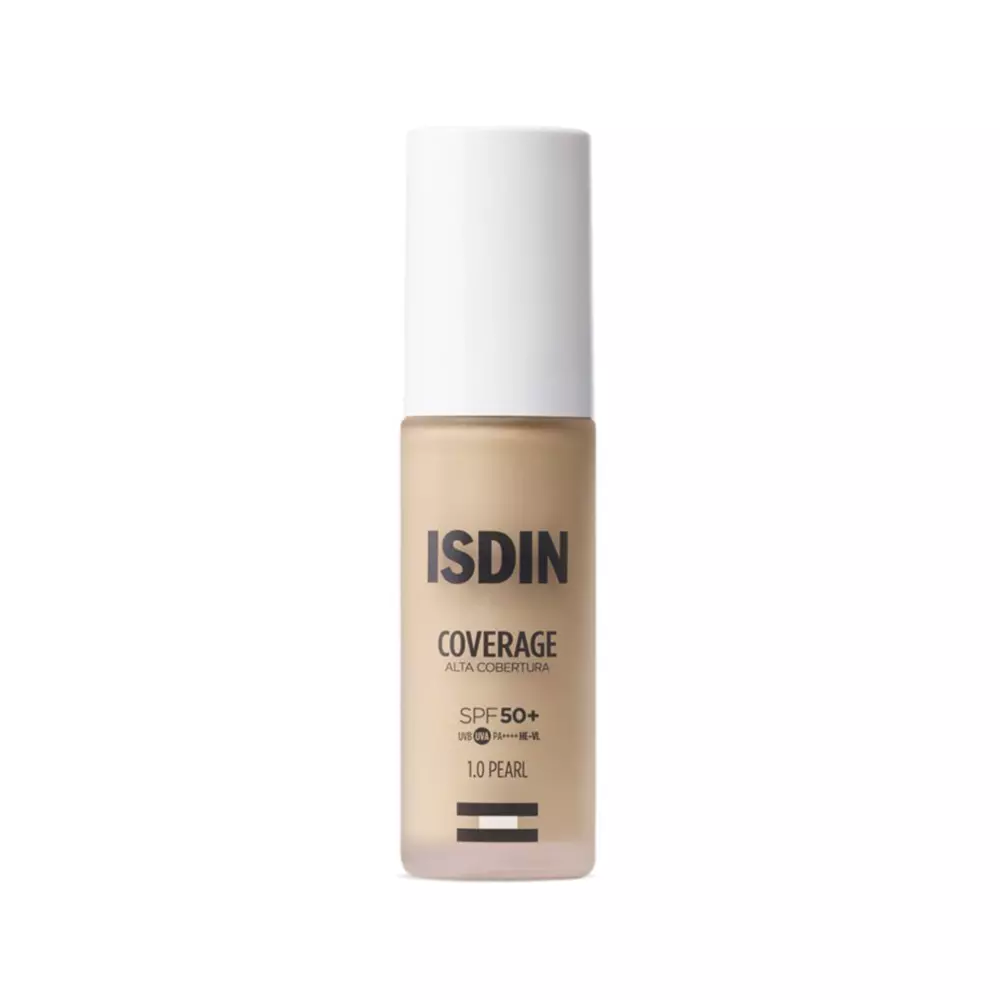 IsdinCoverageTono1Pearl (6) ISDIN Coverage Base de Maquillaje tono 1.0 Pearl SPF 50+ 30g - Imagen 1